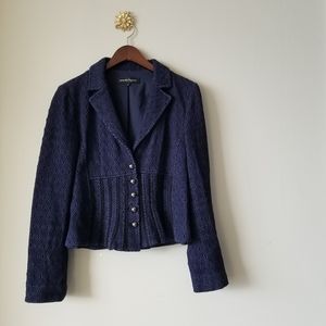 Nanette Lepore Navy Peplum Blazer